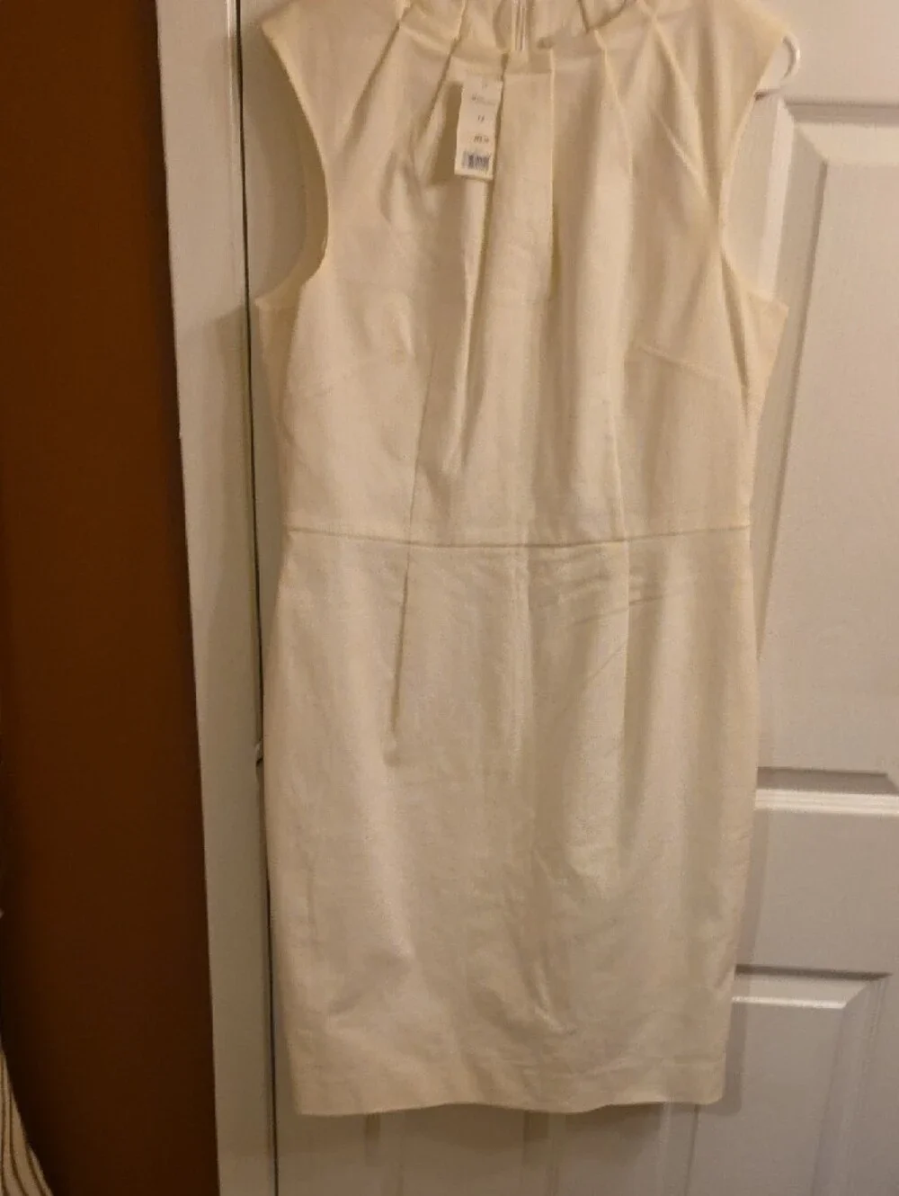 Banana Republic Ivory Sleeveless Midi Sheath Dress - Picture 9 of 10